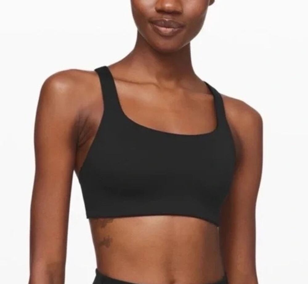 Lululemon Bring The Energy Bra Size 6 B/C Cup Black Yoga Running Workout Pilates